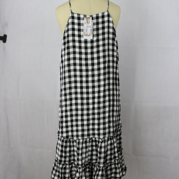 Karen Kane Kingham Ruffle Hem Dress M - Picture 7 of 8